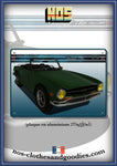 Plaque métal décorative Triumph TR6 verte