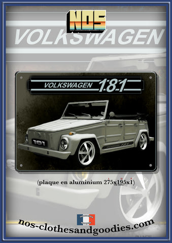 Plaque métal décorative VW 181 gris