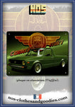 Plaque métal décorative VW caddy green