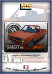 Plaque métal décorative VW caddy orange blason