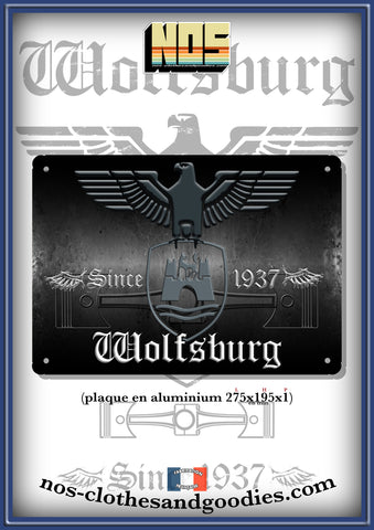 Plaque métal décorative VW eagle germany vieilli