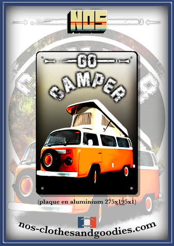 Plaque métal décorative VW Go Camper T2B