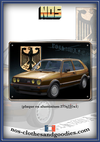 Plaque métal décorative VW Golf 2 GTI 16V