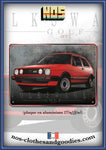 Plaque métal décorative VW Golf 2 GTI rouge