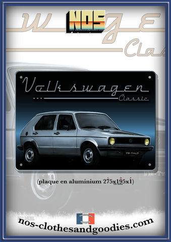 Plaque métal décorative VW Golf classic