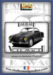 Plaque métal décorative VW Karmann Ghia grise