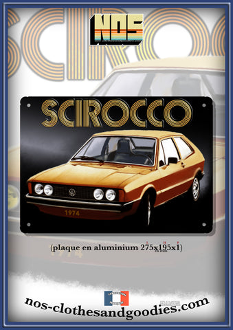 Plaque métal décorative VW Scirocco 1974