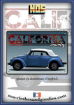 Plaque métal décorative VW cox cabriolet 1303 usa super beetle 1979 california