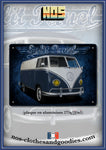 Plaque métal décorative VW combi split panel bleu T1 tôlé