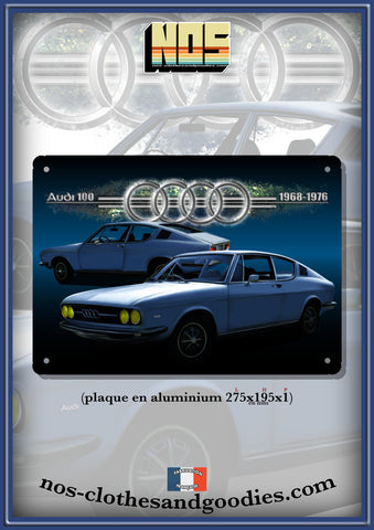 Plaque métal décorative AUDI 100coupé S 1971