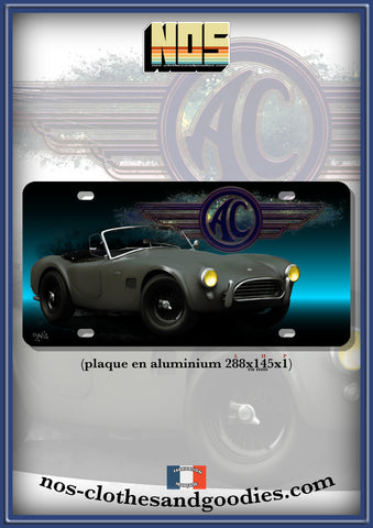 plaque métal type immatriculation us AC Cobra 289 1965