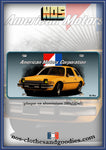 plaque métal type immatriculation us AMC PACER jaune