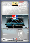 plaque métal type immatriculation us AMC PACER bleue arrière