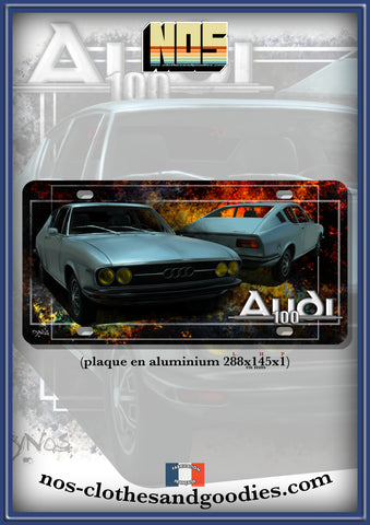 plaque métal type immatriculation us AUDI 100 coupé S 1972