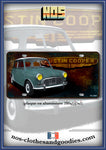 aluminum plate US registration Austin mini cooper green