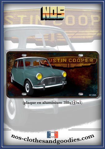 aluminum plate US registration Austin mini cooper green