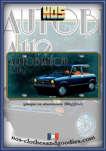 Aluminum registration plate US Autobianchi A112