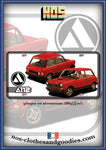 plaque métal type immatriculation us Autobianchi A112 av/ar rouge