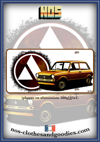 US Autobianchi A112 golden license plate