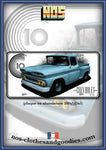 plaque métal type  immatriculation US Chevrolet C10 bleu 1960