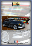 plaque métal type immatriculation us chevrolet fleetline aerosedan 1948 noire