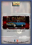 plaque métal type immatriculation us chevrolet el camino bleue 1960