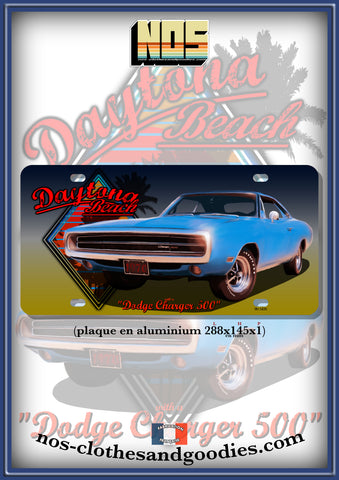 plaque métal type immatriculation us dodge charger 500