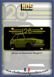 US license plate Fiat 126 green