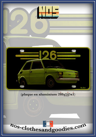 US license plate Fiat 126 green