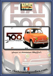 US license plate Fiat 500 orange