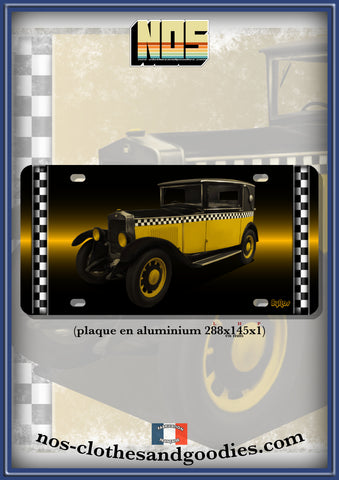 Plaque métal décorative Fiat 509 jaune "gaston"