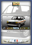 plaque métal type immatriculation us Ford Fiesta blanche 1980