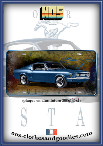 plaque métal type immatriculation us  Ford mustang fastback