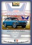 plaque métal type immatriculation us HONDA S800 bleue