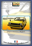plaque métal type immatriculation us HONDA civic MK2 1300 Jaune