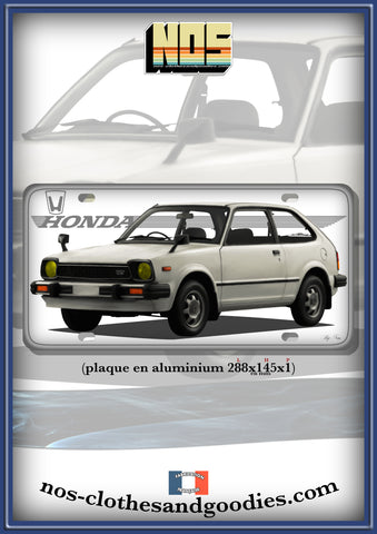 plaque métal type immatriculation us HONDA civic MK2