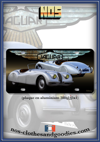 aluminum plate US registration Jaguar XK 120 roadster gray front/rear 1951