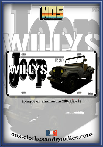 plaque métal type immatriculation us Jeep Willis M38 1951