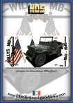 US registration plate Jeep willys MB 41/44 USA flags