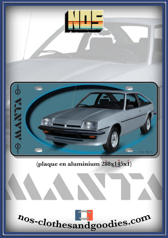 plaque métal type immatriculation  Opel Manta B2