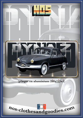 plaque métal type immatriculation Panhard Dyna Z noire