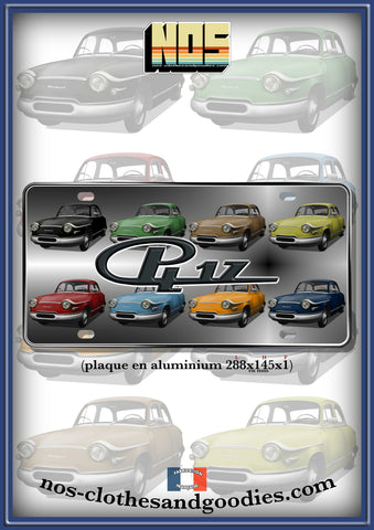 plaque métal type immatriculation Panhard PL17 multicolor
