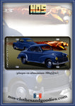 plaque métal type immatriculation Peugeot 203A coupé bleu 1952