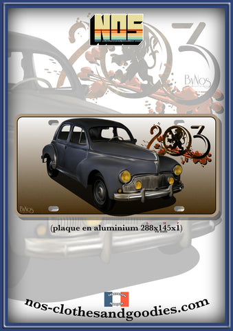 Peugeot 203 gray sedan license plate 1954