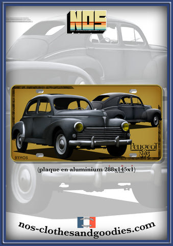 Peugeot 203 gray registration plate 1952 front/rear