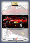 plaque métal type immatriculation us Peugeot 205 GTI Rouge