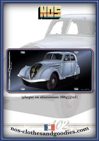 aluminum plate us registration Peugeot 402 gray