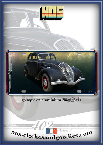 aluminum plate us registration Peugeot 402 black