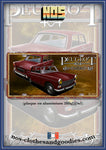 Plaque métal type immatriculation us Peugeot 404 rouge 1969 av/ar