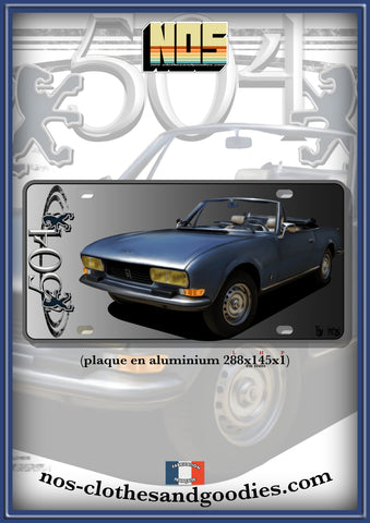 aluminum plate US registration Peugeot 504 cabriolet 1974